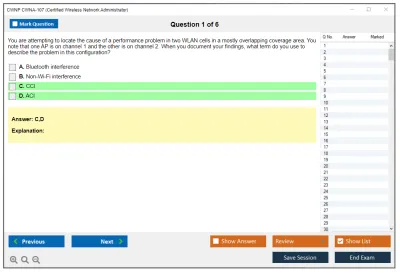 CWNP CWNA-107 Certified Wireless Network Administrator Practice test exam simulator test engine exam Prep practice test questions answers Image 1