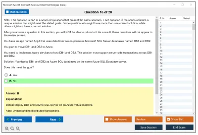 Microsoft AZ-303 Microsoft Azure Architect Technologies  Practice test exam simulator test engine exam Prep practice test questions answers Image 16