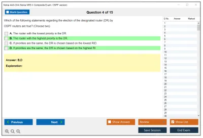 Nokia 4A0-C04 Nokia NRS II Composite Exam: OSPF version Practice test exam simulator test engine exam Prep practice test questions answers Image 4