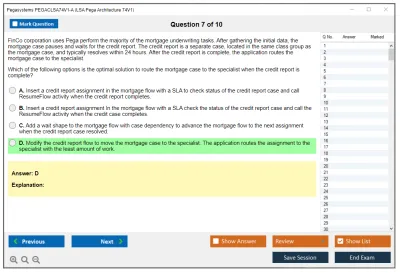Pegasystems PEGACLSA74V1-A LSA Pega Architecture 74V1 Practice test exam simulator test engine exam Prep practice test questions answers Image 7
