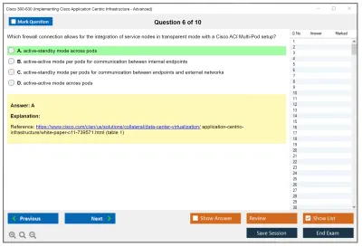Cisco 300-630 Implementing Cisco Application Centric Infrastructure - Advanced (DCACIA) Practice test exam simulator test engine exam Prep practice test questions answers Image 6