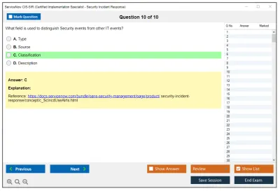 ServiceNow CIS-SIR Certified Implementation Specialist - Security Incident Response Exam Practice test exam simulator test engine exam Prep practice test questions answers Image 10