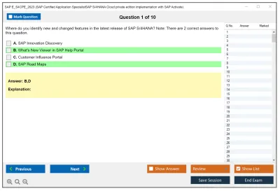 SAP E_S4CPE_2023 SAP Certified Specialist - SAP S/4HANA Cloud, private edition implementation with SAP Activate Practice test exam simulator test engine exam Prep practice test questions answers Image 1