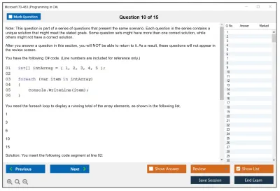 Microsoft 70-483 Programming in C# Practice test exam simulator test engine exam Prep practice test questions answers Image 10