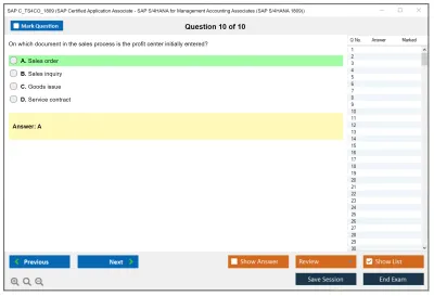 SAP C_TS4CO_1809 SAP Certified Application Associate - SAP S/4HANA for Management Accounting Associates (SAP S/4HANA 1809) Practice test exam simulator test engine exam Prep practice test questions answers Image 10