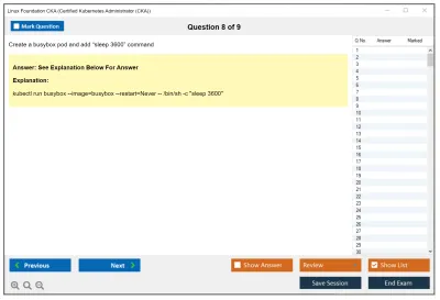 Linux Foundation CKA Certified Kubernetes Administrator (CKA) Program Practice test exam simulator test engine exam Prep practice test questions answers Image 8