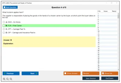 CIPS L4M8 Procurement and Supply in Practice Practice test exam simulator test engine exam Prep practice test questions answers Image 4