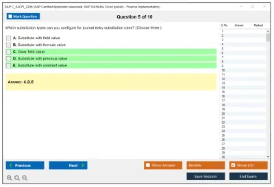 SAP C_S4CFI_2208 SAP Certified Application Associate: SAP S/4HANA Cloud (public) - Finance Implementation Practice test exam simulator test engine exam Prep practice test questions answers Image 5