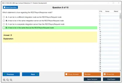 IBM C1000-056 IBM App Connect Enterprise V11 Solution Development Practice test exam simulator test engine exam Prep practice test questions answers Image 8