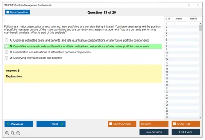 PMI PfMP Portfolio Management Professional (PfMP) Practice test exam simulator test engine exam Prep practice test questions answers Image 13