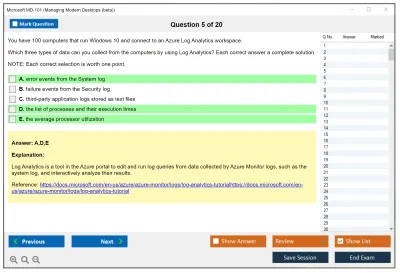 Microsoft MD-101 Managing Modern Desktops Practice test exam simulator test engine exam Prep practice test questions answers Image 5