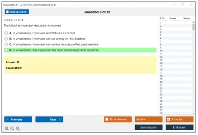 Huawei H13-511_V4.0 HCIA-Cloud Computing V4.0 Practice test exam simulator test engine exam Prep practice test questions answers Image 9