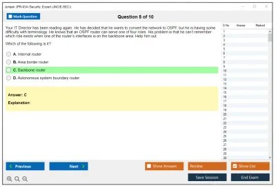 Juniper JPR-934 Security, Expert (JNCIE-SEC) Practice test exam simulator test engine exam Prep practice test questions answers Image 8