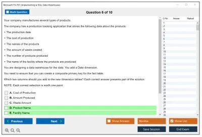 Microsoft 70-767 Implementing a SQL Data Warehouse Practice test exam simulator test engine exam Prep practice test questions answers Image 6
