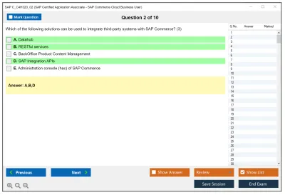 SAP C_C4H320_02 SAP Certified Application Associate - SAP Commerce Cloud Business User Practice test exam simulator test engine exam Prep practice test questions answers Image 2
