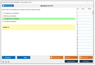 Huawei H19-316 Huawei Certified Pre - sales Associate-ECC Practice test exam simulator test engine exam Prep practice test questions answers Image 8