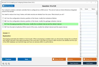 Microsoft 70-410 Installing and Configuring Windows Server 2012 Practice test exam simulator test engine exam Prep practice test questions answers Image 16