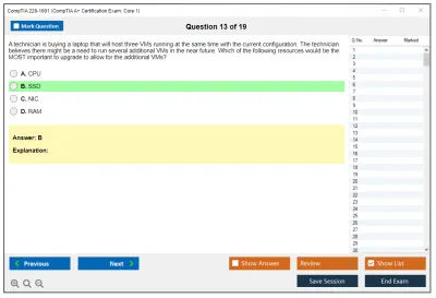 CompTIA 220-1001 CompTIA A+ Certification Exam: Core 1 Practice test exam simulator test engine exam Prep practice test questions answers Image 13