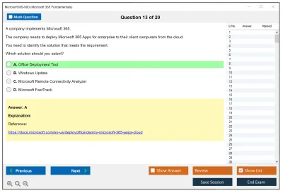 Microsoft MS-900 Microsoft 365 Fundamentals Practice test exam simulator test engine exam Prep practice test questions answers Image 13