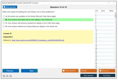 NetSuite NetSuite-ERP-Consultant NetSuite ERP Consultant Practice test exam simulator test engine exam Prep practice test questions answers Image 10