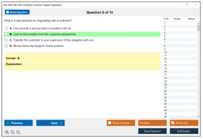 HDI HD0-400 HDI Qualified Customer Support Specialist Practice test exam simulator test engine exam Prep practice test questions answers Image 6