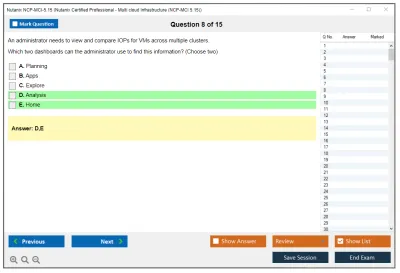 Nutanix NCP-MCI-5.15 Nutanix Certified Professional - Multi cloud Infrastructure (NCP-MCI 5.15) Practice test exam simulator test engine exam Prep practice test questions answers Image 8