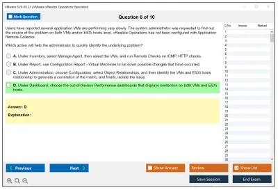 VMware 5V0-35.21 VMware vRealize Operations Specialist Practice test exam simulator test engine exam Prep practice test questions answers Image 6