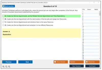 Salesforce Field-Service-Consultant Salesforce Certified Field Service Consultant Practice test exam simulator test engine exam Prep practice test questions answers Image 8