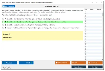 Hitachi HCE-5920 Hitachi Vantara Certified Specialist - Pentaho Data Integration Implementation Practice test exam simulator test engine exam Prep practice test questions answers Image 8