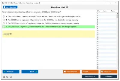 Dell DC0-261 Dell Storage Networking Professional - version 2 Practice test exam simulator test engine exam Prep practice test questions answers Image 10