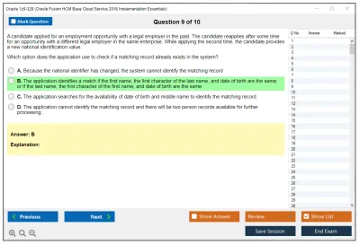 Oracle 1z0-329 Oracle Fusion HCM Base Cloud Service 2016 Implementation Essentials Practice test exam simulator test engine exam Prep practice test questions answers Image 9