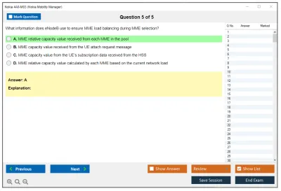 Nokia 4A0-M03 Nokia Mobility Manager Practice test exam simulator test engine exam Prep practice test questions answers Image 5