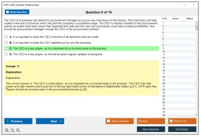 CIPS L4M6 Supplier Relationships Practice test exam simulator test engine exam Prep practice test questions answers Image 9