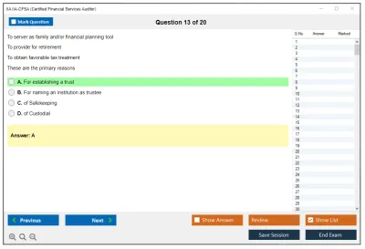 IIA IIA-CFSA Certified Financial Services Auditor Practice test exam simulator test engine exam Prep practice test questions answers Image 13