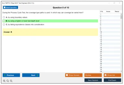 Exin TMPTE TMap NEXT Test Engineer (EX0-113) Practice test exam simulator test engine exam Prep practice test questions answers Image 8