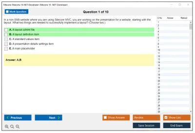 Sitecore Sitecore-10-NET-Developer Sitecore 10 .NET Developer Exam Practice test exam simulator test engine exam Prep practice test questions answers Image 1