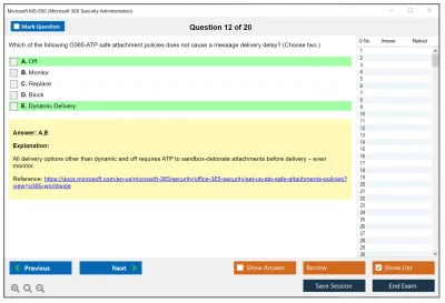 Microsoft MS-500 Microsoft 365 Security Administration Practice test exam simulator test engine exam Prep practice test questions answers Image 12
