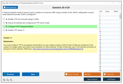 Cisco 300-115 CCNP Cisco IP Switched Networks (SWITCH v2.0) Practice test exam simulator test engine exam Prep practice test questions answers Image 20