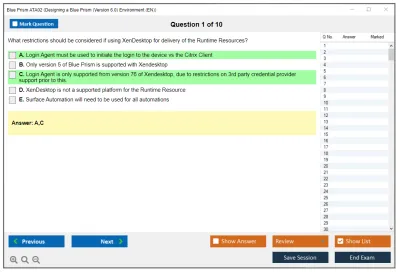 Blue Prism ATA02 Designing a Blue Prism (Version 6.0) Environment Practice test exam simulator test engine exam Prep practice test questions answers Image 1