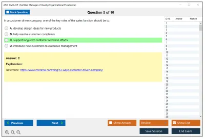 ASQ CMQ-OE Certified Manager of Quality/Organizational Excellence Exam Practice test exam simulator test engine exam Prep practice test questions answers Image 5