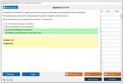 Pegasystems PEGACLSA74V1-A LSA Pega Architecture 74V1 Practice test exam simulator test engine exam Prep practice test questions answers Image 3