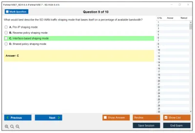 Fortinet NSE7_SDW-6.4 Fortinet NSE 7 - SD-WAN 6.4.5 Practice test exam simulator test engine exam Prep practice test questions answers Image 9
