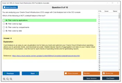 Oracle 1z0-1085-22 Oracle Cloud Infrastructure 2022 Foundations Associate Practice test exam simulator test engine exam Prep practice test questions answers Image 8