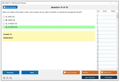 IBM C2090-101 IBM Big Data Engineer Practice test exam simulator test engine exam Prep practice test questions answers Image 10
