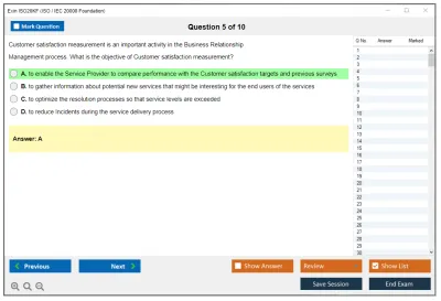 Exin ISO20KF ISO / IEC 20000 Foundation Practice test exam simulator test engine exam Prep practice test questions answers Image 5