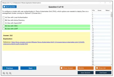 VMware 2V0-71.21 Professional VMware Application Modernization Practice test exam simulator test engine exam Prep practice test questions answers Image 5