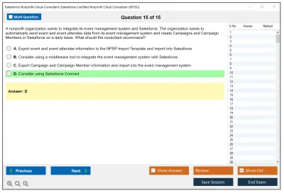 Salesforce Nonprofit-Cloud-Consultant Salesforce Certified Nonprofit Cloud Consultant Practice test exam simulator test engine exam Prep practice test questions answers Image 15