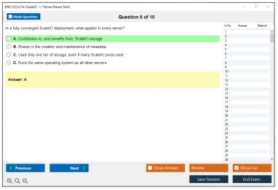 EMC E22-214 ScaleIO 1.x Server-Based SAN Practice test exam simulator test engine exam Prep practice test questions answers Image 6