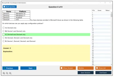 Microsoft MD-102 Endpoint Administrator Practice test exam simulator test engine exam Prep practice test questions answers Image 8