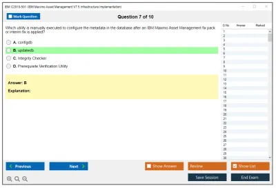 IBM C2010-501 IBM Maximo Asset Management V7.5 Infrastructure Implementation Practice test exam simulator test engine exam Prep practice test questions answers Image 7